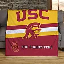 NCAA Stripe USC Tojans Personalized Blankets - 46027