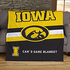 NCAA Stripe Iowa Hawkeyes Personalized Blankets - 46029