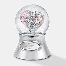 Say It With Love Engraved Heart Snow Globe - 46043