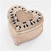 Engraved Gold Heart Anastasia Jewelry Box - 46102