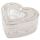 Engraved Heart Silver and Ivory Enamel Keepsake Box - 46104