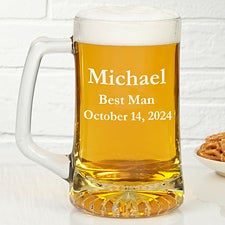 Personalized Glass Beer Mug In Wedding Party Designs - 4612
