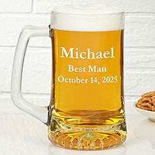 Personalized Glass Beer Mug In Wedding Party Designs - 4612