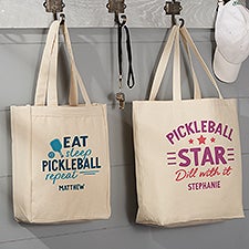 Pickleball Personalized Canvas Tote Bags - 46278