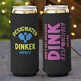 Pickleball Personalized Slim Can Cooler  - 46280