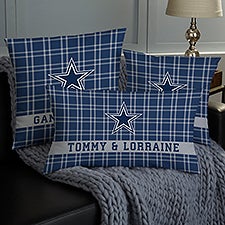 NFL Dallas Cowboys Plaid Personalized Throw Pillow - 46317