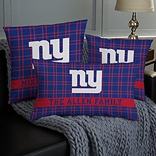 NFL New York Giants Plaid Personalized Throw Pillow - 46319