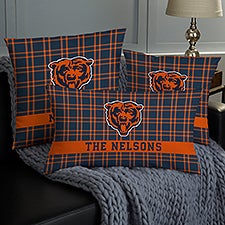 NFL Chicago Bears Plaid Personalized Throw Pillow - 46320