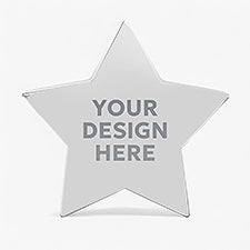 Personalized Logo Silver Star Paperweight  - 46338