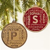 Christmas Repeating Name Personalized Wood Ornament - 46345