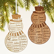 Snowman Repeating Name Personalized Wood Ornament - 46346