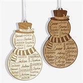 Snowman Repeating Name Personalized Wood Ornament - 46346