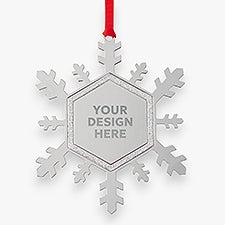 Personalized Logo Sparkling Snowflake Metal Ornament - 46359