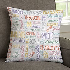 Easter Repeating Name Personalized Throw Pillow  - 46366