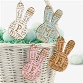 Easter Bunny Repeating Name Personalized Wood Easter Basket Tags - 46367