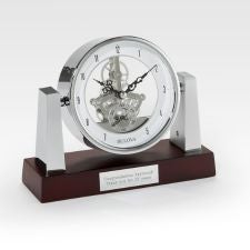 Personalized Logo Bulova Largo Skeleton Milestone Clock - 46371