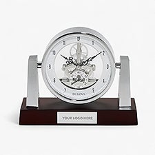 Personalized Logo Bulova Largo Skeleton Milestone Clock - 46371