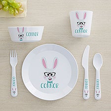 Build Your Own Easter Bunny Personalized Boys Dinnerware  - 46372