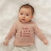 Birth Info Embroidered Baby Sweater - 46380