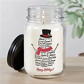 Snowman Repeating Name Personalized Farmhouse Candle Jar - 46389