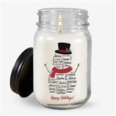 Snowman Repeating Name Personalized Farmhouse Candle Jar - 46389