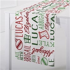 Holiday Repeating Name Personalized Christmas Table Runner - 46390