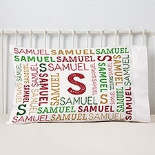 Christmas Repeating Name Personalized Pillowcase - 46395