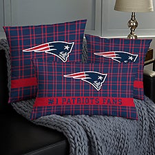 NFL New England Patriots Plaid Personalized Throw Pillow - 46402