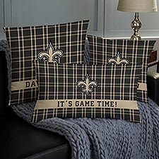 NFL New Orleans Saints Plaid Personalized Throw Pillow - 46404