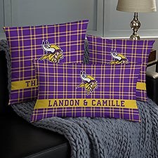 NFL Minnesota Vikings Plaid Personalized Throw Pillow - 46405