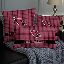 NFL Arizona Cardinals Plaid Personalized Throw Pillow - 46407