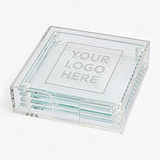 Personalized Logo Glass Coaster Set With Case - 46417