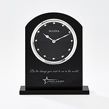 Personalized Logo Bulova Ebony Crystal Recognition Clock - 46418