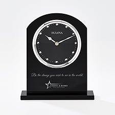 Personalized Logo Bulova Ebony Crystal Recognition Clock  - 46418