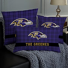 NFL Baltimore Ravens Plaid Personalized Throw Pillow - 46440