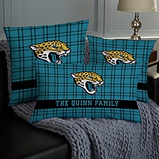 NFL Jacksonville Jaguars Plaid Personalized Throw Pillow - 46447