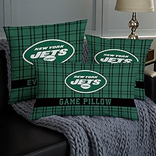 NFL New York Jets Plaid Personalized Throw Pillow - 46454