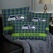 NFL Seattle Seahawks Plaid Personalized Throw Pillow - 46455