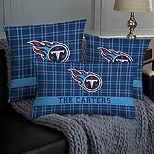 NFL Tennessee Titans Plaid Personalized Throw Pillow - 46457