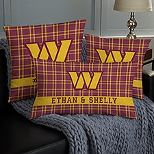 NFL Washington Football Team Plaid Personalized Throw Pillow - 46458