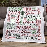 Holiday Repeating Name Personalized Blankets - 46474