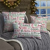 Holiday Repeating Name Personalized Christmas Throw Pillow - 46475