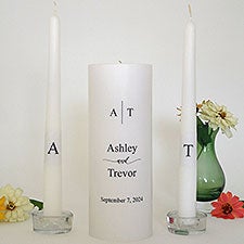 Personalized Monogram Wedding Unity Candle Set - 46489D