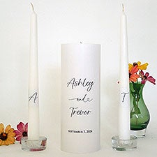 Personalized Simplicity Wedding Unity Candle Set - 46491D