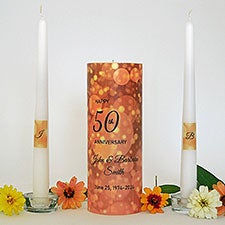 50th Anniversary Personalized Candle Set - 46494D