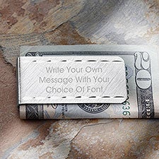 Write Your Own Engraved Brushed Money Clip - 46505