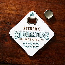 Smokehouse Personalized Beer Bottle Opener Coaster  - 46635