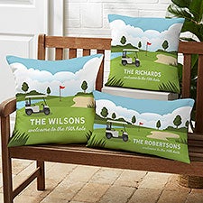 Golf Course Personalized Outdoor Throw Pillow - 46686