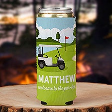 Golf Course Personalized Camping Slim Can Cooler  - 46688