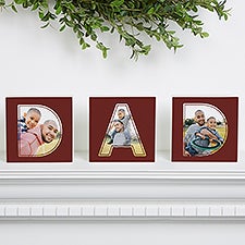 Memories with Dad Personalized Photo Shelf Blocks- Set of 3  - 46724